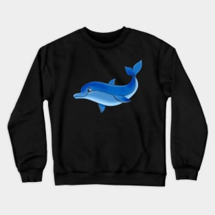 cheerful blue cartoon dolphin Crewneck Sweatshirt